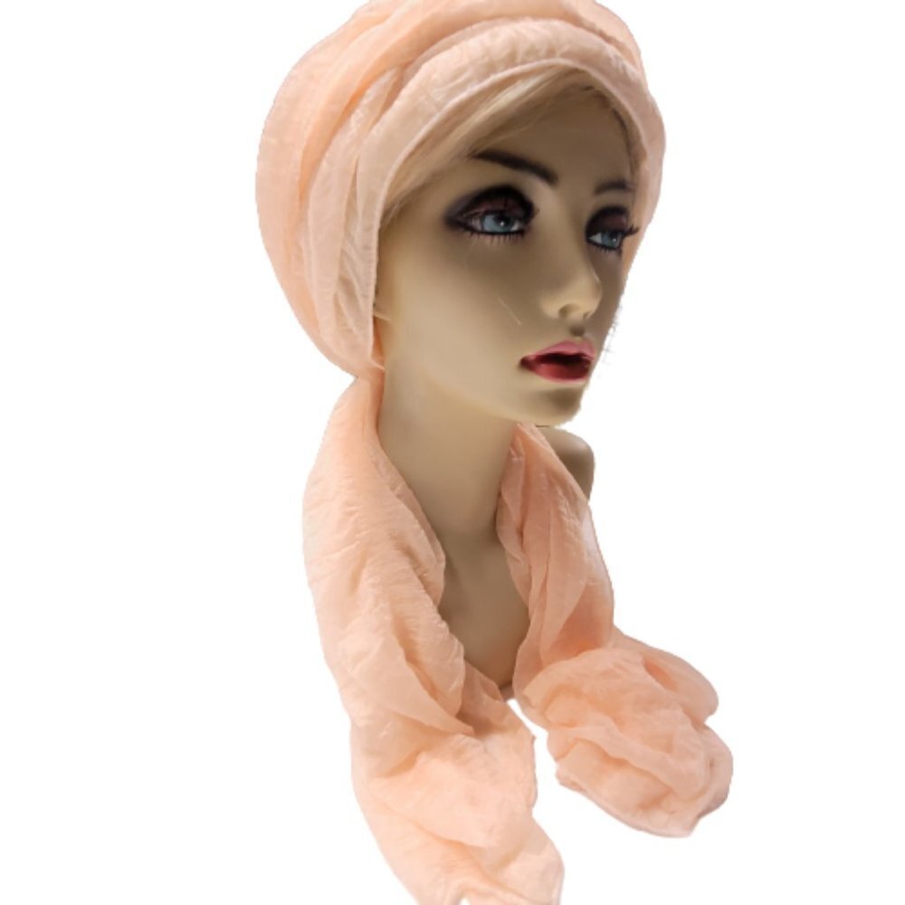 Peach Colored Scarf Light Soft Rectangular NEW - Picture 4 of 7